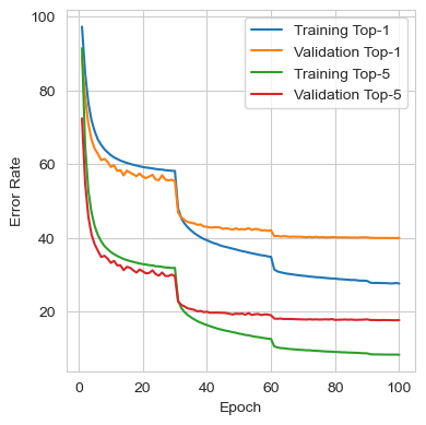 Top-1 and Top-5 Error Rates